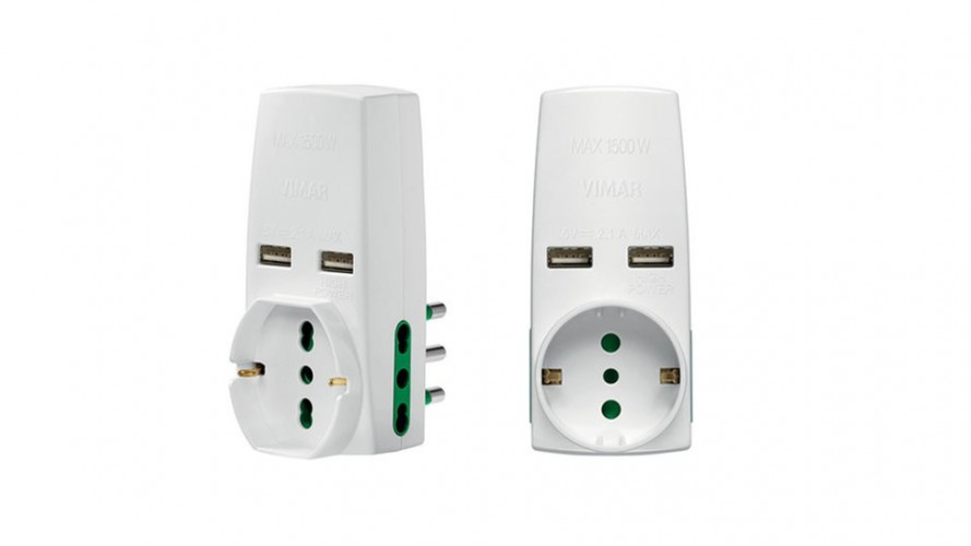 ADATTATORI VIMAR 0P00333B S17+2P17/11+2USB   