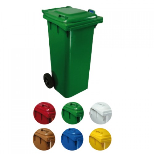 BIDONE RIFIUTI C/RUOTE LT.120 VERDE 410200   